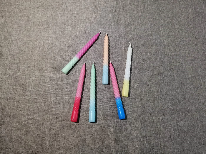 gradient color spiral candle