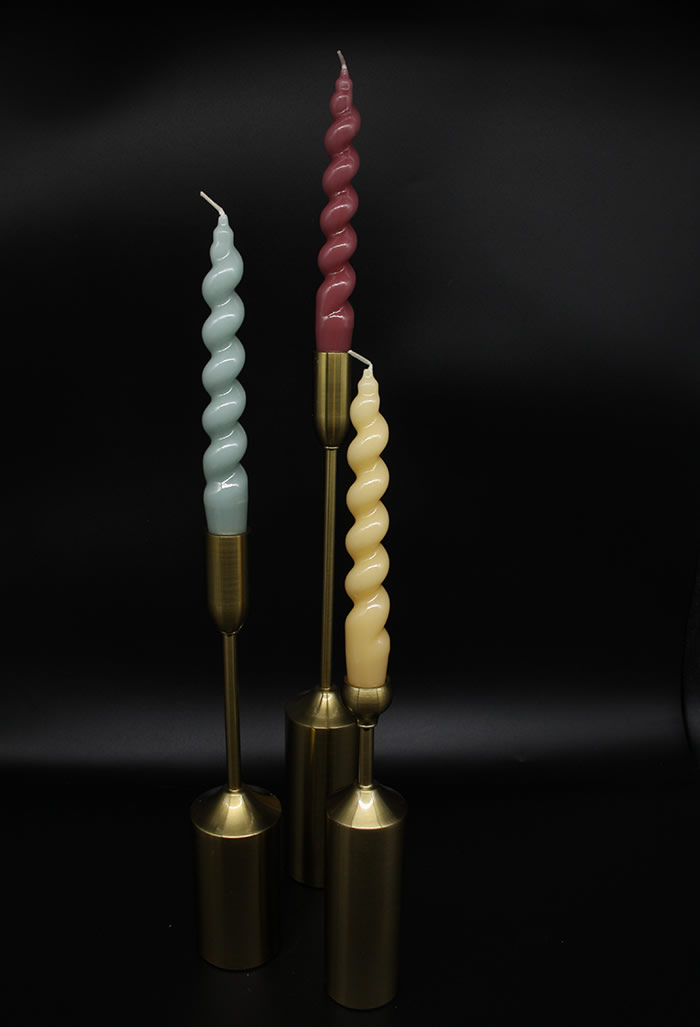 coloured twisted candles