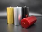 metallic paint pillar candle