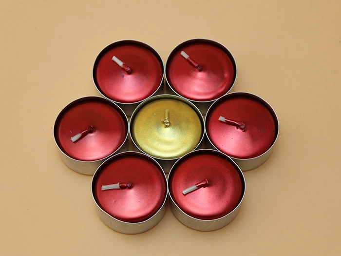 metallic tealight candle