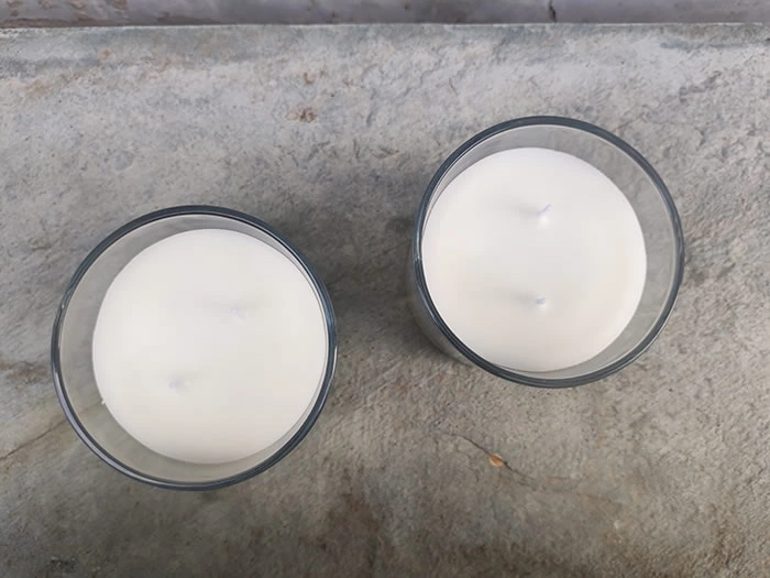 two wicks glass jar candles