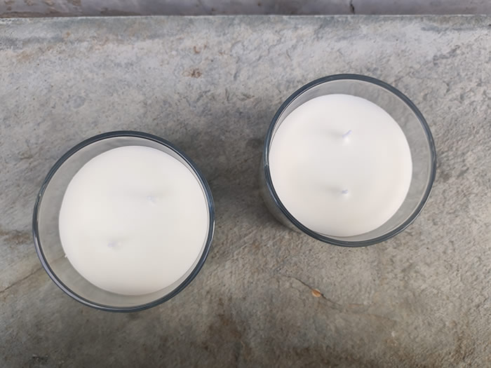 two wicks glass jar candles