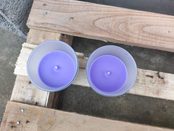 frosted glass scented candles