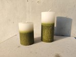 color layered design pillar candles