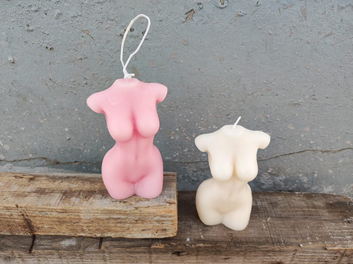 female body torso candle