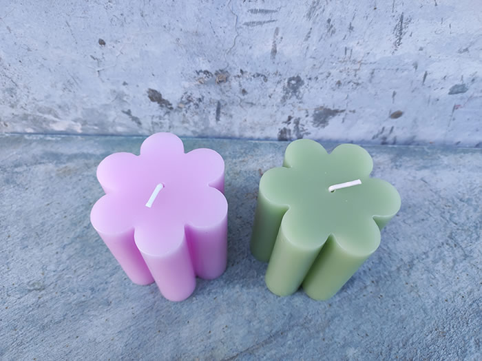 flower shape pillar candles