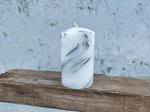 Ink effect pillar candle