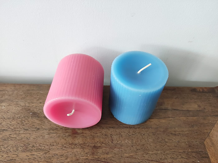 ribbed Pillar Candles