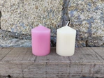 paraffin wax colorful small pillar candles supplier