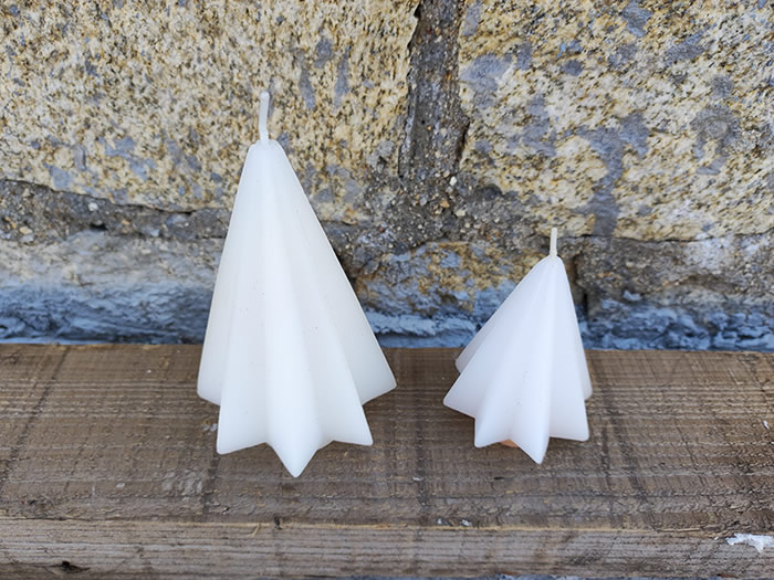 star cone shaped pillar candle