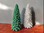 christmas snow pine tree candle