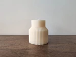 hand craft ribbed pillar candles producer