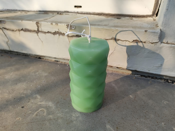 handmade geometric cylinder candles