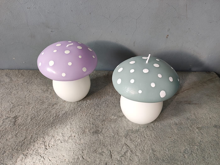 mushroom design candles