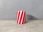 peppermint red white stripe pillar candle supplier