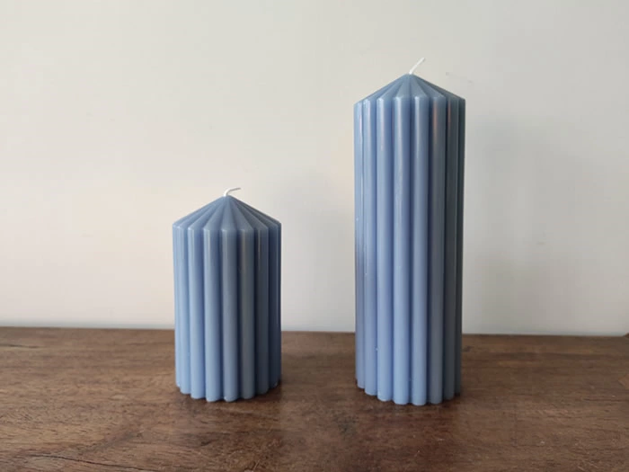 ribbed pillar candle