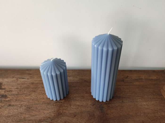 ribbed pillar candle