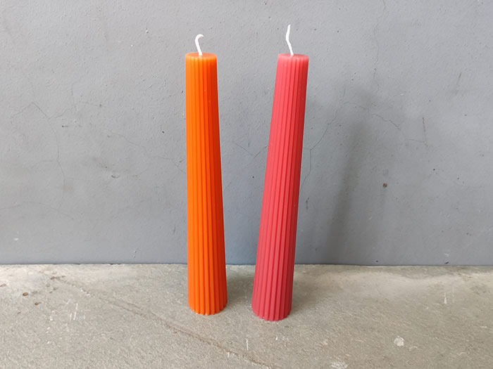 ribbed taper candles