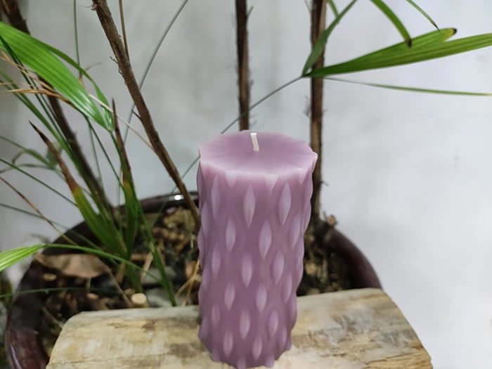 rustic block pillar candle