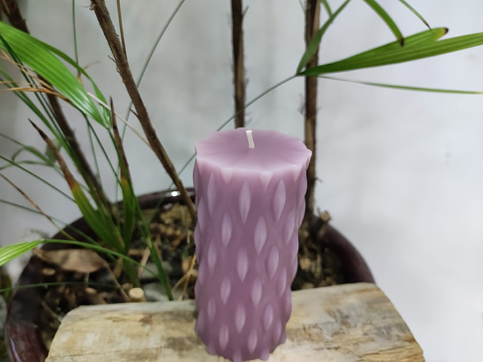 rustic block pillar candle