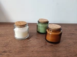 custom amber glass cup candles with cork lid