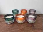 vintage ribbed glass candles