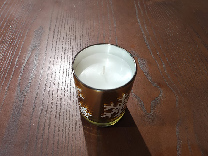 christmas metallic votive candle