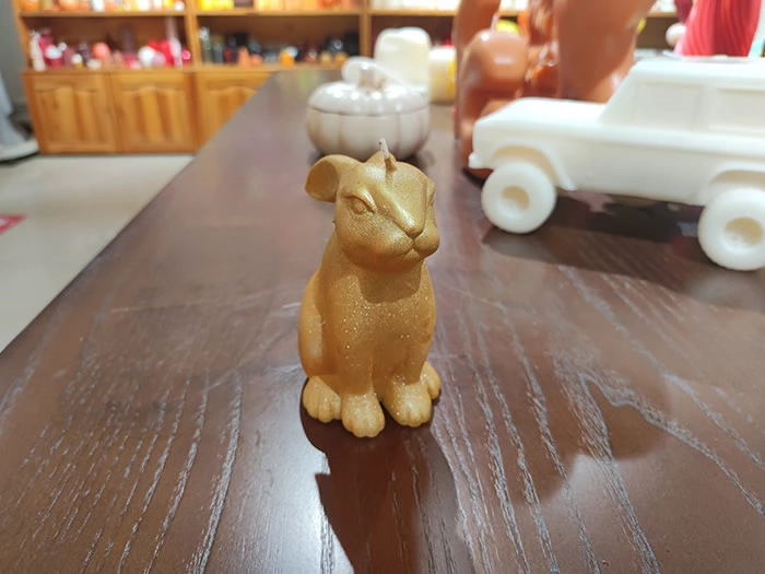 golden color rabbit candles
