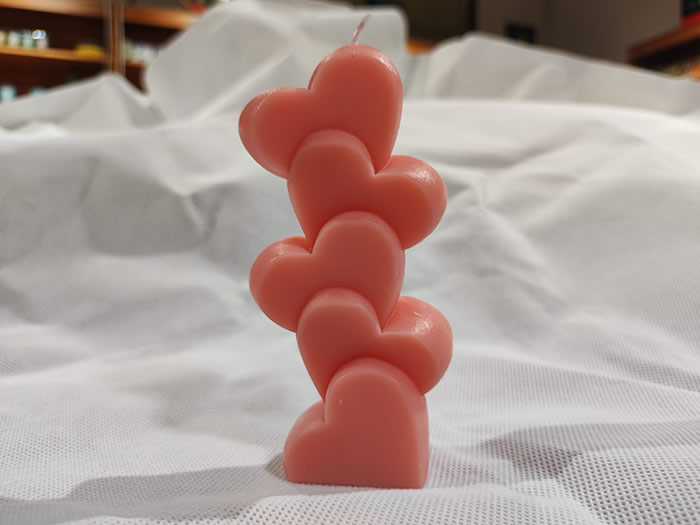 heart shaped stick candles