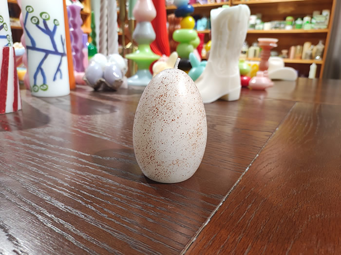 speckled easter egg candle