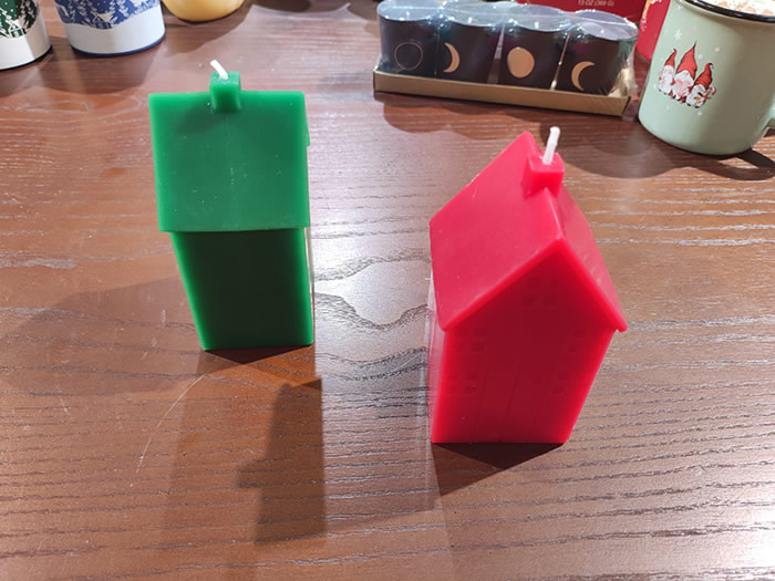 tall house shape candles