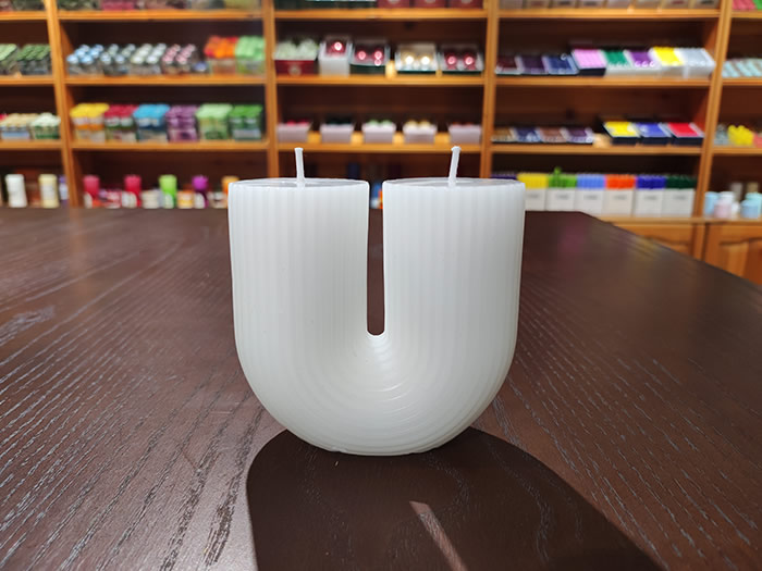 U-shaped Design Striped Candle