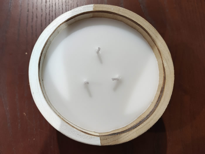 wood bowl candle