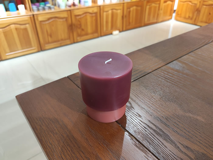 color layered pillar candles