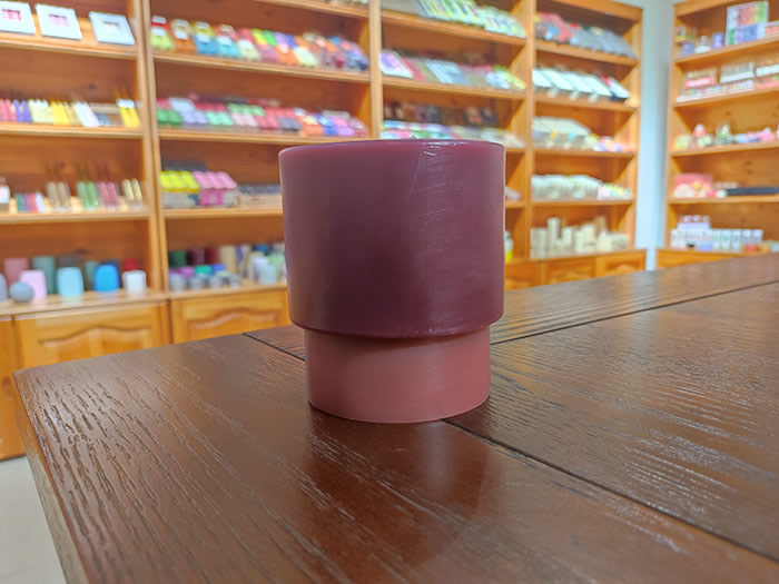 color layered pillar candles