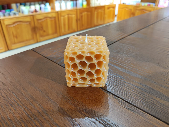 honeycomb cube candle